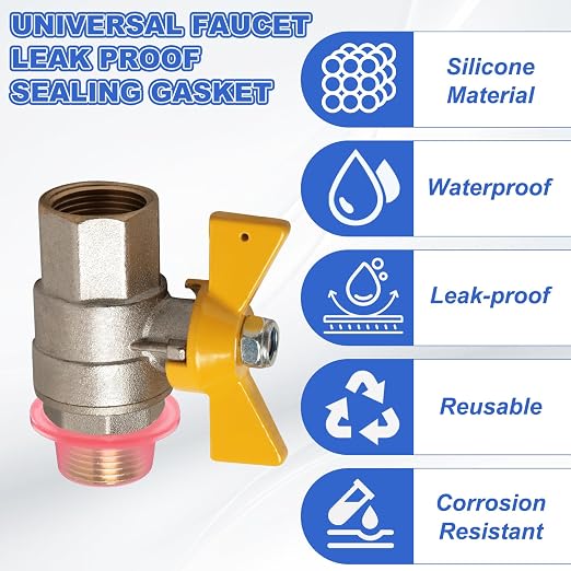 uxcell 30 Pcs Faucet Leak-Proof Sealing Gasket, Silicone Faucet Sealing Gasket, Universal Leak-Proof Silicone Plug for Pipe Plugs, Prevent Leaks in Pipe Systems, Red
