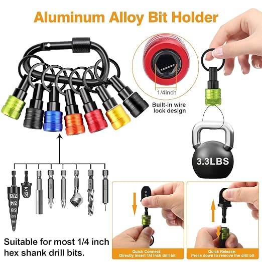 15 PCS Copper Swaging Tool HVAC, HVAC Tools with Swaging Drill Bit Set, Copper Pipe Swage Tool, Bit Holder Keychain, 1/4, 3/8, 1/2, 5/8, 3/4, 7/8
