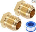 uxcell 2Pcs Brass Seal Plug, 7/8"-14 UNF Male Thread Hex Pipe Fitting, Flare Tube Fittings with Tape for Air Conditioner Pipe Extension Water Gas Line