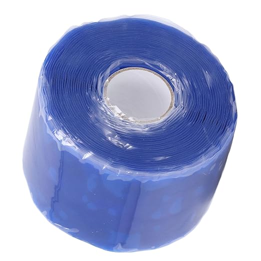 Silicone Rubber Repair Tape, Self Adhesive Water Hose Leak Seal Tape, 5m Length 50mm Width 0.8mm Thick, High Temperature Insulation Tape for Pipe Plumbing, Garden, Car an (Blue)