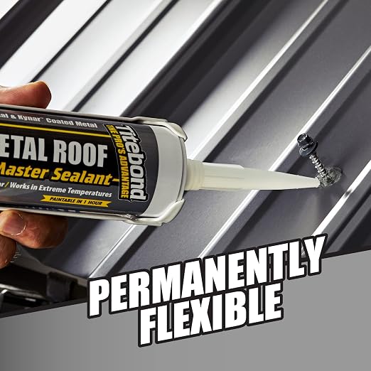 Titebond WeatherMaster Metal Roof Sealant, Copper – Polymer Caulk 62621, 9.5 Oz.