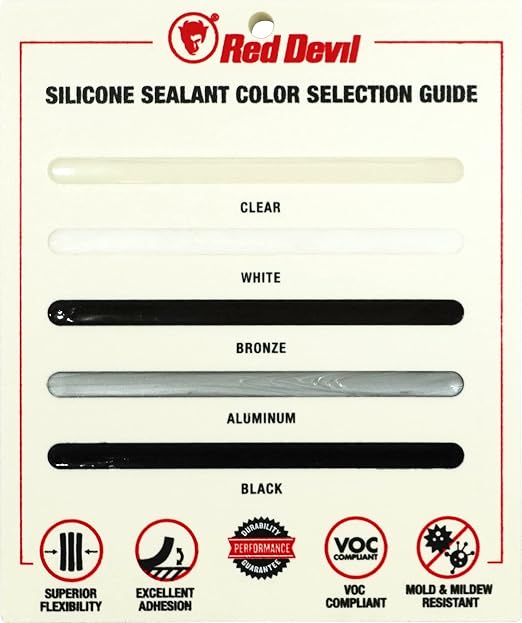 Red Devil 0826 100% Silicone Sealant Architectural Grade, 9.8 oz., clear