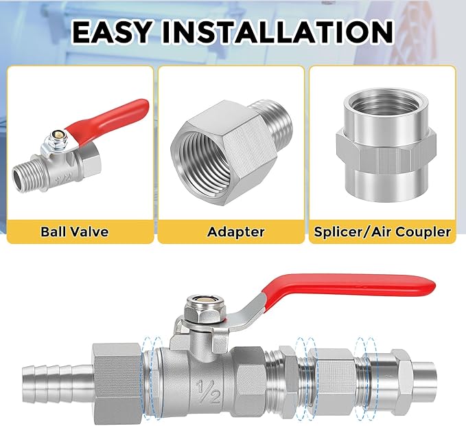 Pack of 2, 3/4" Male NPT to 3/4" Male NPT SUS304 Hex Nipple | Solid Male Pipe Adapter Hose Connectors with Sealing Tape for Pipe Repair, Bathroom Remodel, Tool Extensions, Compression