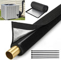 HVAC Pipe Insulation Cover 72"x10.2" AC Line Insulation Sleeve, Outdoor 5-Layer 600D Oxford Air Conditioner Line Insulation Cover for Mini Split, AC Copper Lines, Heat Pump Sunproof Anti-Freeze Black