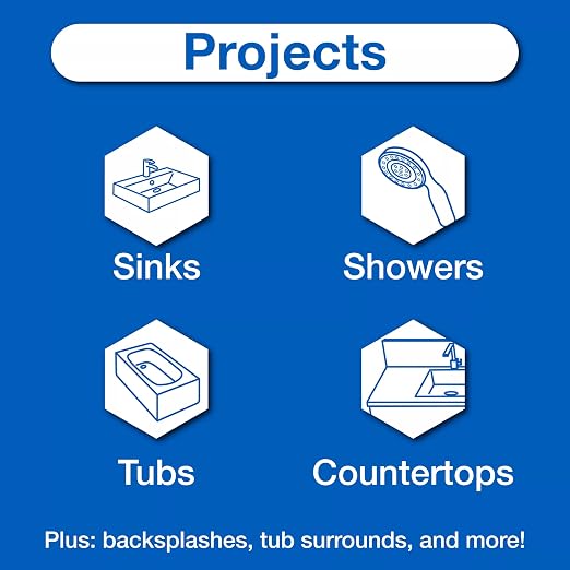 GE Advanced Silicone Caulk for Kitchen & Bathroom, White, 10 fl oz Cartridge, 12 Pack - 100% Waterproof Silicone Sealant, 5X Stronger Adhesion, Shrink & Crack Proof