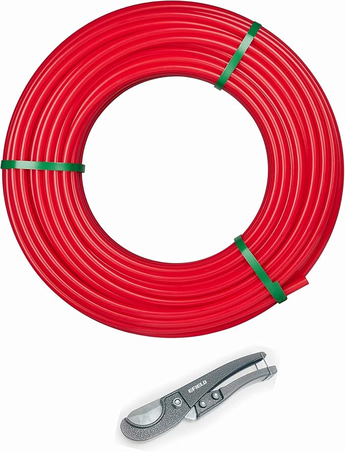 EFIELD 3/4 Inch 100 ft Pex A Pipe/Tubing Red Color | for Potable Water-Plumbing Application with a Pipe Cutter(YR100)