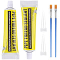 Threlaco 2 Pcs Soft Set Pipe Thread Sealant, 1-3/4 Ounce Non Hardening Paste with 2 Brush for Metal & Plastic Leak Proof, Temp Range -100°F to 600°F, Drip Resistant Ideal for Plumbing & HVAC