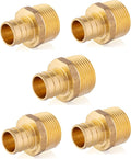 5PC Pex Barb Crimp Brass Fittings 3/4Inch x 3/4Inch NPT Male Adapter | ASTM F1807,For Potable Water-PEX1807019(5)