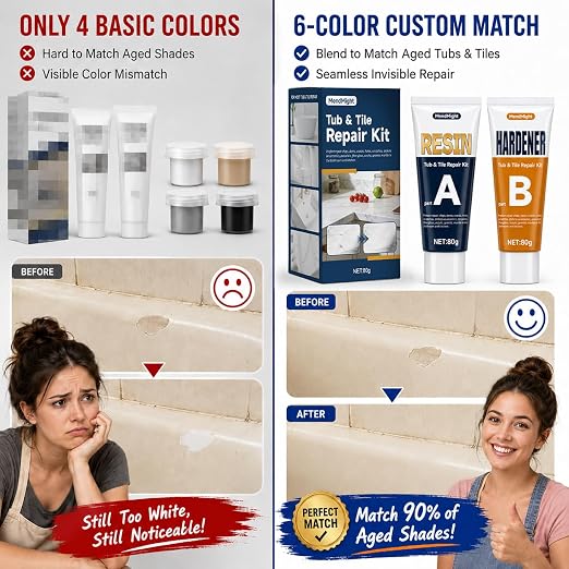 Tub & Tile Repair Kit for Porcelain Sink: DIY Fix - Match 90% Shades