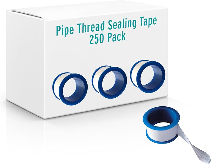 Thread Seal Tape 60" Thread Roll Bulk | White | Pipe Repair Sealing and Plumbing Installation Wrap (250)