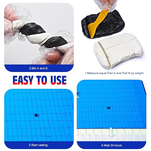 Epoxy Putty 227g White 2-Part Underwater Pool Putty Leak Crack Hole Repair | Waterproof putty for pools. Fixes leaks, cracks & holes. Bonds to metal, ceramic, plastic, wood & tile. Also for plumbing.