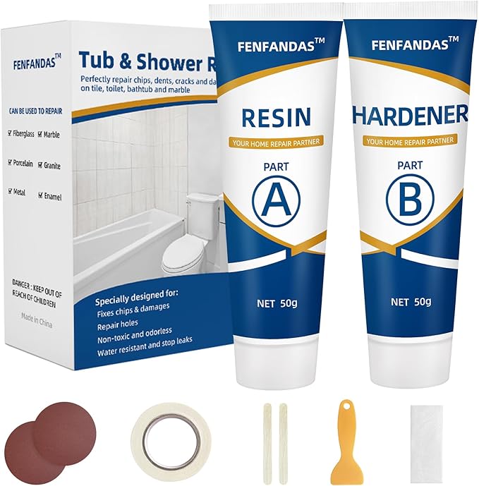 Tub Repair Kit White, Fiberglass Tub and Porcelain Sink Repair Kit