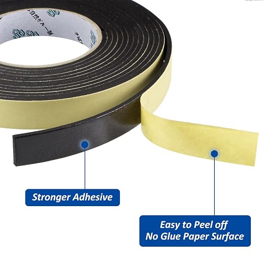 Car Speaker Sealing Foam Grip Tape - Soundproofing Waterproofing Insulation Foam Gasket, 2mm Thick-10mm Width-66Ft