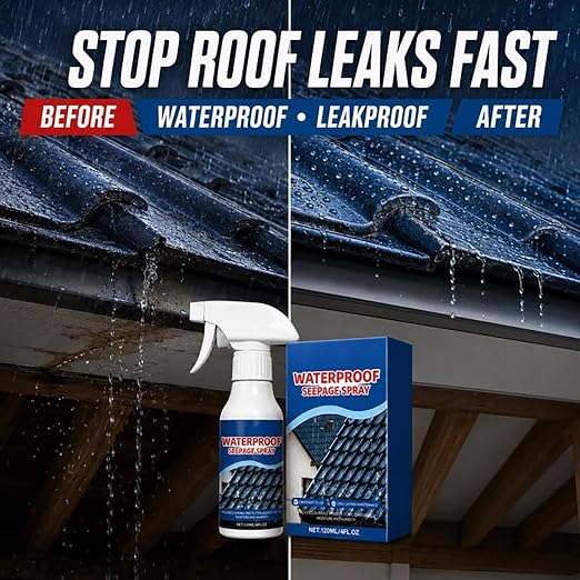 Waterproof Seepage Spray for Kitchen & Bathroom Repair, Invisible Water Resistant Sealant Coating for Tile, Pipe, Sink & Roof Leak Patch, Quick Dry Leak Stop Spray, 120ml (1pcs)