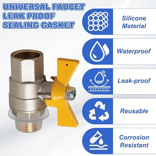 uxcell 30 Pcs Faucet Leak-Proof Sealing Gasket, Silicone Faucet Sealing Gasket, Universal Leak-Proof Silicone Plug for Pipe Plugs, Prevent Leaks in Pipe Systems, White