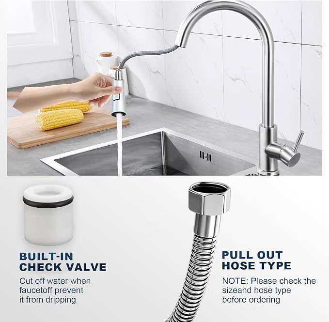 Durable Lightweight Kitchen Faucet Head Replacement, 13/16" Male Thread Pull Down Sink Sprayer Nozzle, 2-Mode High Pressure Anti-Clog Faucet Part, Pull Down Kitchen Faucet Spray Head，Chrome