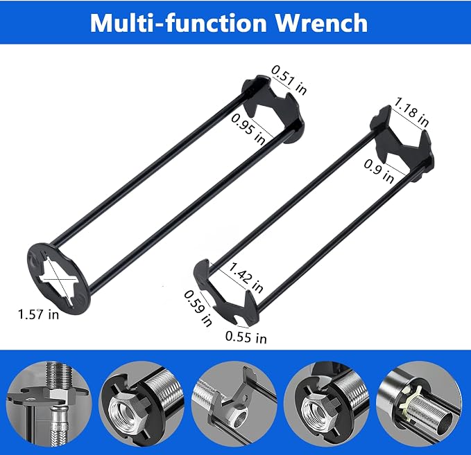 Basin Wrench & Broken Pipe Extractor Tool Set, Plumber Tool for Tight Space