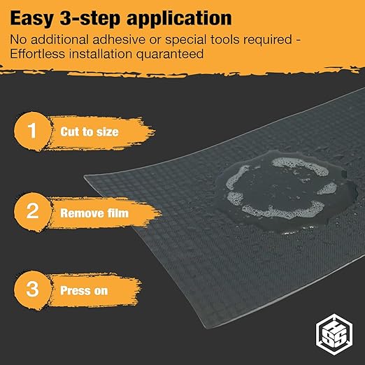 HSS Butyl Sealant Tape 4 Inch x 50 Feet Reinforced EPDM R2+ | 4 in x 50 ft · Black · Reinforced EPDM · Waterproof Butyl Seal Tape for Joints, Roofs, Boats & more · Airtight · Solvent-Free