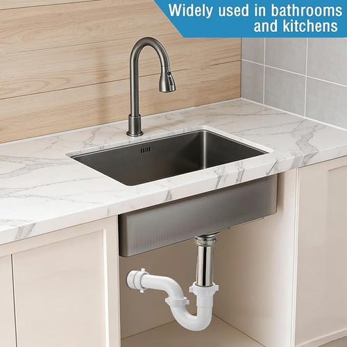 (1 Pack) eflyefly 1-1/2 inch Kitchen Sink Drain Kit with P Trap