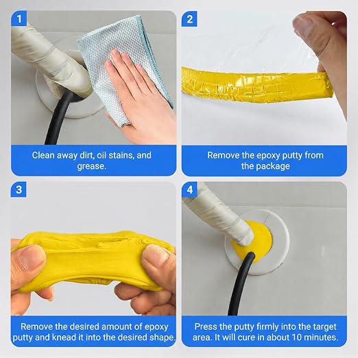 3-Pack Silicone Putty, Non-Hardening Waterproof Sealant, 8.8 oz Total