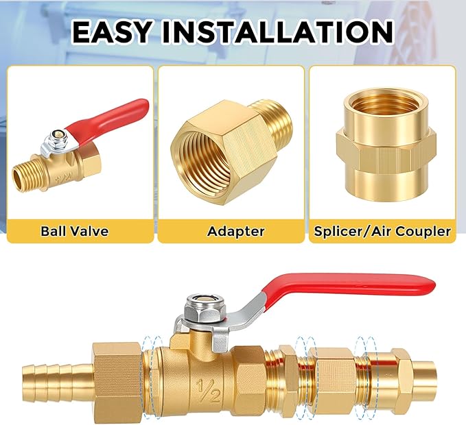Pack of 2,3/4" NPT FeMale to 1/2" NPT Male Solid Brass Pipe Fittings | Thread Adapter W/ Sealing Tape, Brass Pipe Extension Connectors for Bathroom Remodeling, Tool Extensions