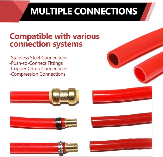 EFIELD 3/4 Inch 200 Ft Pex-b Pipe/Tubing (NSF Certified) Red | for Potable Water-Plumbing Application with a Pipe Cutter (3/4-Inch, Red)(B-6)