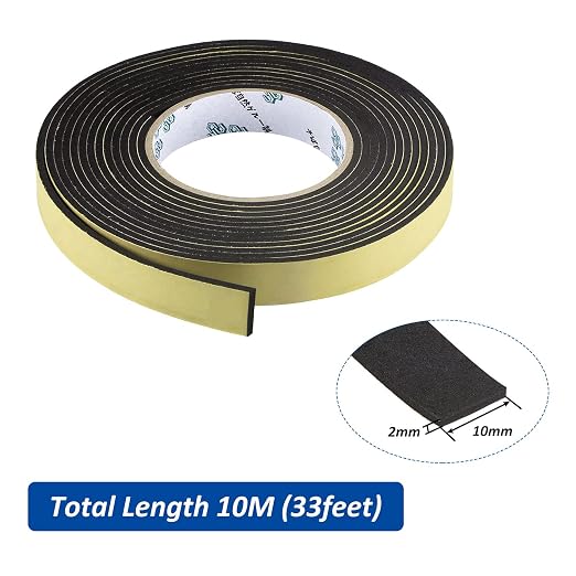 Car Speaker Sealing Foam Grip Tape - Soundproofing Waterproofing Insulation Foam Gasket, 2mm Thick-10mm Width-66Ft
