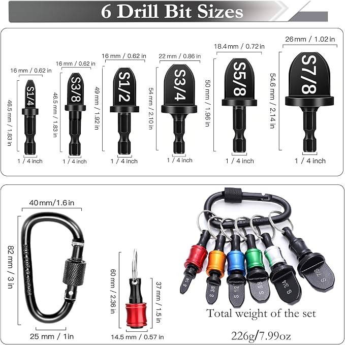 13 Pcs Swaging Tool HVAC Repairing Set with Bit Holder, (1/4" to 7/8") | Air Conditioner Copper Tube Expander Swage Tool Drill Bit, Soft Copper Pipe Swager, Flaring Swedge Kit for AC Repair Install