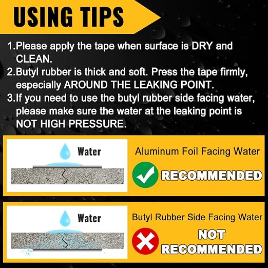 VIVIDA Aluminum Waterproof Butyl Sealing Tape, 4" × 20', 1 Roll | Aluminum Foil Butyl Sealant Tape for Outdoor Use, Corrosion Resistant, For Roof Leak Patching