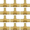 12 Pack 3/4" × 3/4" × 1/2" Brass PEX TEE Fittings | for PEX Pipe in Plumbing Jobs