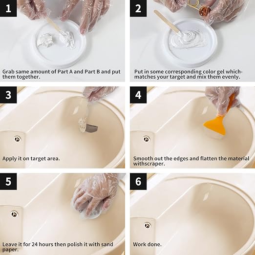 Tub and Fiberglass Shower Repair Kit, Porcelain Repair Kit (Color Match)