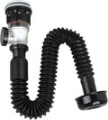 Bathroom Sink Drain Kit - Flexible Sink Drain P-Trap for 1-1/4" & 1-1/2", Built-in Anti-Clogging Stopper, Anti-Odor Bathroom Sink Drain