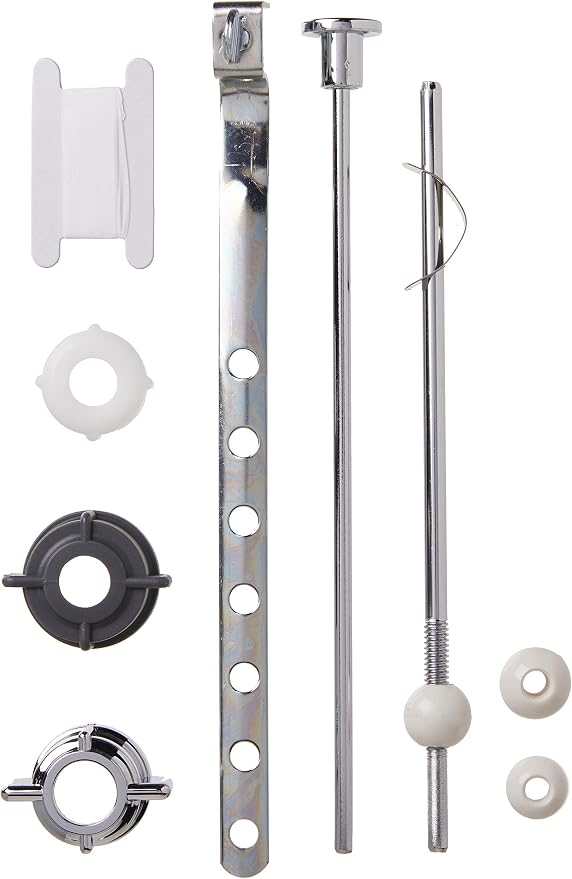 PF WaterWorks Pop-Up Drain Repair Kit with Adjustable Threaded Center Pivot Ball Rod, 3 Nuts & Gaskets + 2 Hole Universal Pop-Up Stopper