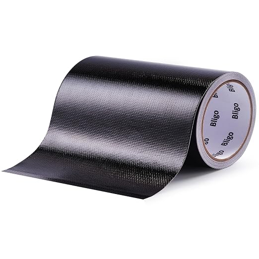 Heavy Duty Waterproof Repair Tape Multipurpose Black 8 Inch x 25 FT | for RV Awning, Tent, Tarp, Sail and Boat Cover, Outdoor Fabric Repair Patch, UVproof, Indoor Outdoor Use