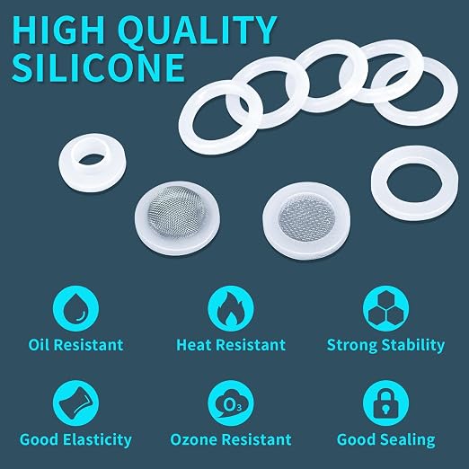 KEZE 660 PCS 18 Size Clear Silicone O Rings Assortment Kit and 14 Size Silicone Washer Set,Silicone O Ring for Seal Plumbing Faucet Hose