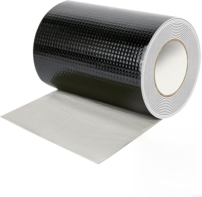 12 Inches x 16 Feet Butyl Tape Waterproof, Aluminum Foil Sealant Tape 1.2mm Thick for RV Roof Repair, Pipe Leak Sealing, Window & Boat, Fence Post Protector, Weatherproof Self-Adhesive