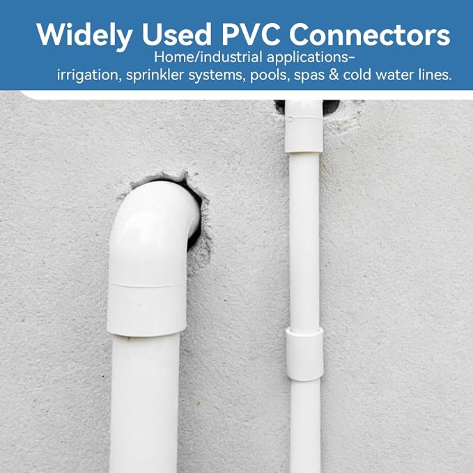 1Pack 3 Inch White PVC Pipe Coupling, Socket x Socket, Schedule 40 Heavy Duty Slip Connectors for DIY Garden Support, Sprinkler System (3 Inch)