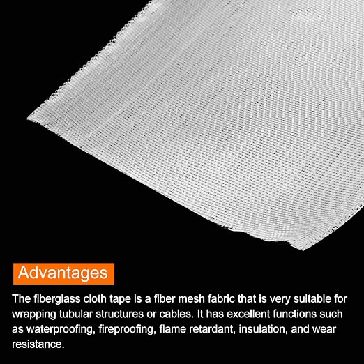 MECCANIXITY 1pcs Fiberglass Cloth Tape 30m(33 Yard) x145mmx0.15mm C Glass Fiber Fiberglass Mesh Glass Fiber Mesh Woven Fiberglass Fabrics Insulation Tape for Reinforcement Repair