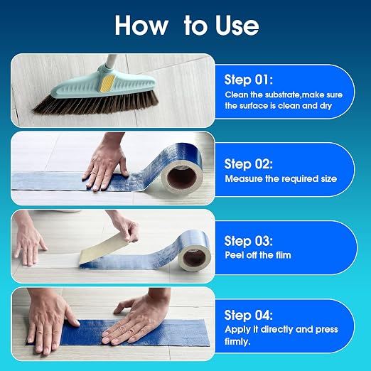 Blue Duct Tape Heavy Duty Waterproof for Sloar Pool Cover Patch 4inch x16ft | Butyl Sealant Tape with Strong Adhesive for Pool Liner, UV Resistant Leak Repair Tape for Roof, Pipe, RV Awning, Tent Repair