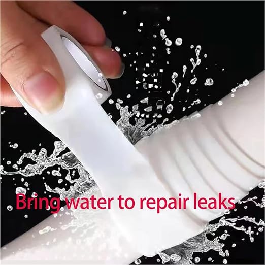 Self-Adhesive Waterproof Tape with High Pressure Resistance and Leak-Stopping(White-length-1M)