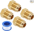 uxcell 4Pcs Brass Seal Plug, 3/4"-16 UNF Male Thread Hex Pipe Fitting, Flare Tube Fittings with Tape for Air Conditioner Pipe Extension Water Gas Line