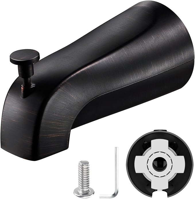 Tub Spout with Pull-Down Diverter, Leak Proof Slip Fit for 1/2" Copper Pipe | Smooth Diverter Switches Tub To Shower, Durable Metal, Repairs Leaks, Quick Filling, Easy DIY Bathroom Upgrade (ORB)