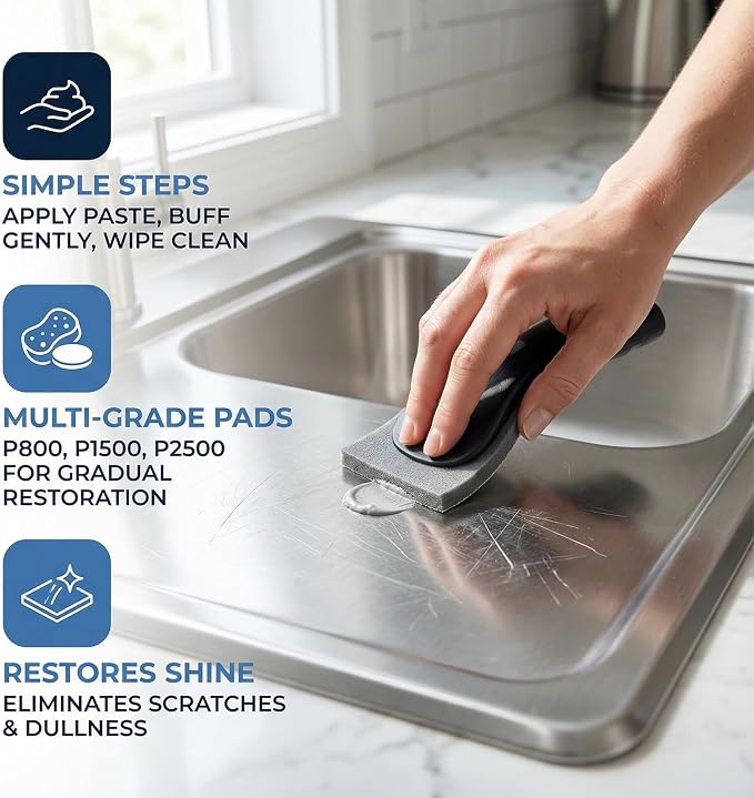 Stainless Steel Scratch Remover Kit for Sinks & Appliances