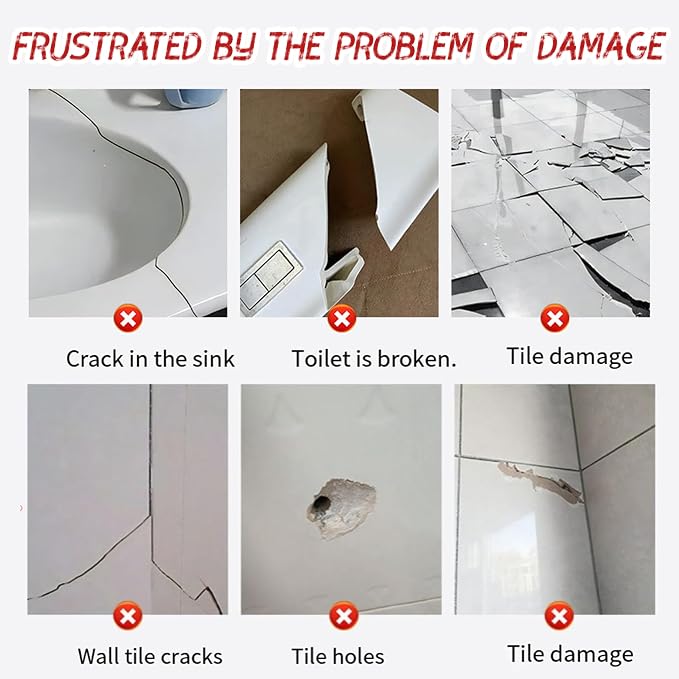 Cracked Porcelain Sink Repair Kit, Waterproof & Long-Lasting Ceramic Tile Repair Kit, Multifunctional & Easy to Operate Home Essentials for Cracks, Holes, Chips, Scratches, Dents