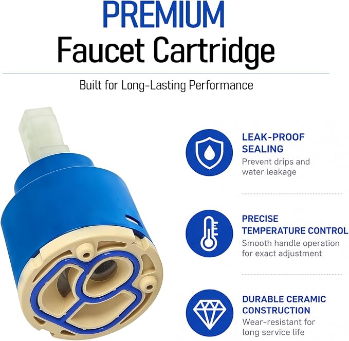 N40DW 40mm Ceramic Faucet Cartridge,Replacement for Kitchen and Shower