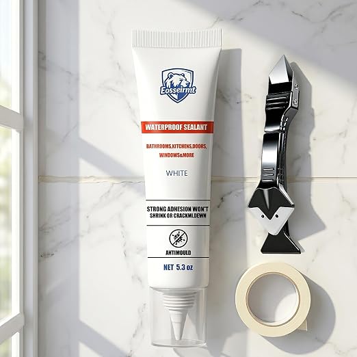 White Bathroom Caulk with Tool Kit (5.3 oz)