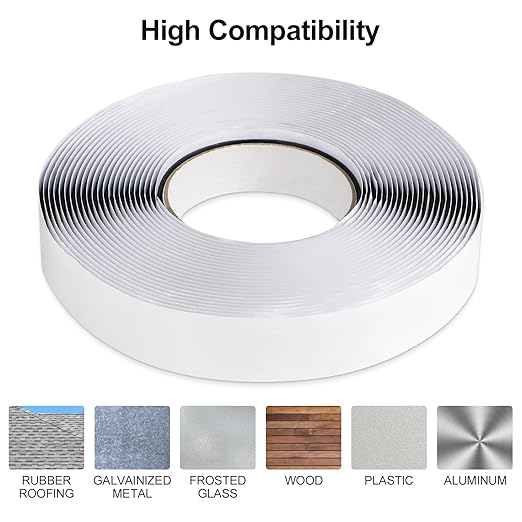 Butyl Sealant Tape 4.57m (15FT) - Waterproof Sealant Tape | Professional Butyl Rubber Sealant. Waterproof, Self-Adhesive, Weatherproof. For RV, Car, Boat, Camper, Roof, Window, Plumbing