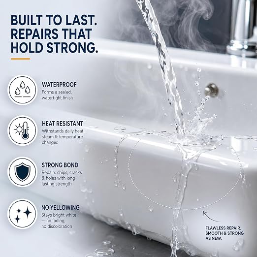 Tub & Tile Repair Kit for Porcelain Sink: DIY Fix - Match 90% Shades