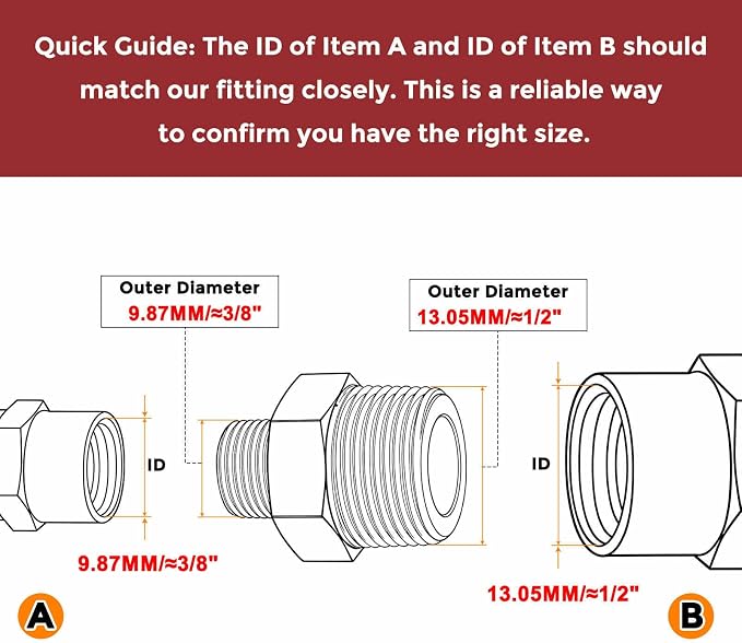 1/4" Male NPT To 1/8" Male NPT SUS304 Hex Nipple | Solid Male Pipe Adapter Hose Connectors for Pipe Repair, Bathroom Remodel, Tool Extensions, Compression, Irrigation