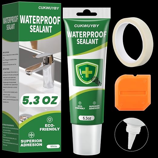 Silicone Caulk 5.3 Fl Oz Squeeze Tube Waterproof 1 Pack